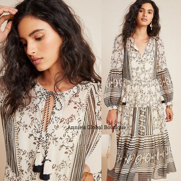 NWT ANTHROPOLOGIE Talulah Tiered Midi Dress. Size M - Picture 9 of 15